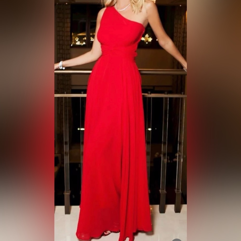 Liu Jo One Shoulder Flared Gown